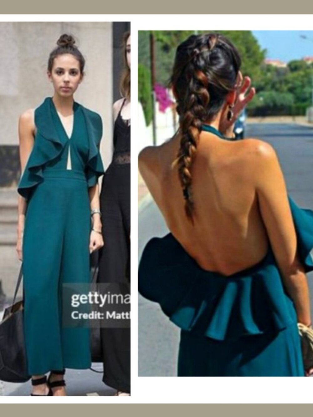 New! Zara Woma ruffle jumpsuit Green size XS